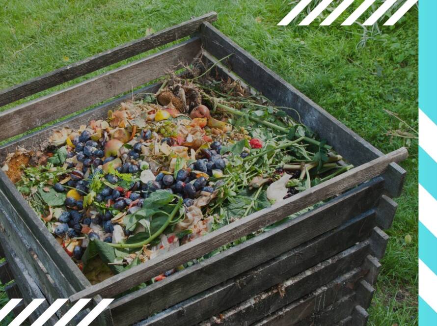 imagen para entrada de blog sobre qué es es abono compostado donde aparece una caja para fabricación de abono compostado